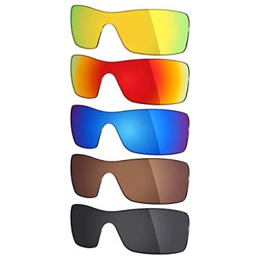 Imagem de 5 pares de lentes polarizadas de substituição Mryok para óculos de sol Oakley Batwolf – preto/bronze marrom/azul gelo/vermelho fogo/ouro 24K