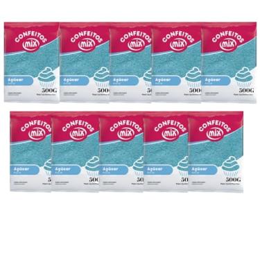 Imagem de 10 Açúcar Colorido Algodão Doce Bolo Cupcake Confeitaria (Azul)