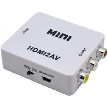 Imagem de Conversor HDMI para RCA, HDMI para AV, 1080p HDMI para caixa adaptadora de áudio e vídeo analógico composto para, com cabo de carregamento USB suporta PAL/NTSC