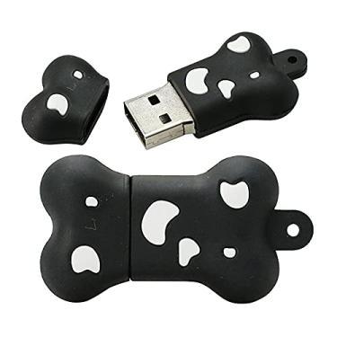 Imagem de Flash Drives USB em formato de osso de 64 GB, pen drive de memória, pen drives USB Flash Disk Thumb Drive U Disk Drive USB 2.0 Pen Drive PenDrive (preto)