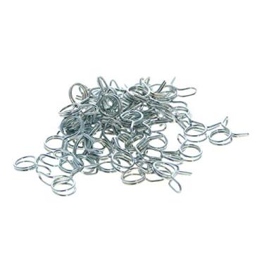 Imagem de Bettomshin 20 peças braçadeira de mangueira de mola de fio duplo 6 mm motocicleta ATV linha de combustível tubo de mangueira de silicone clipes de mola zinco tom prata