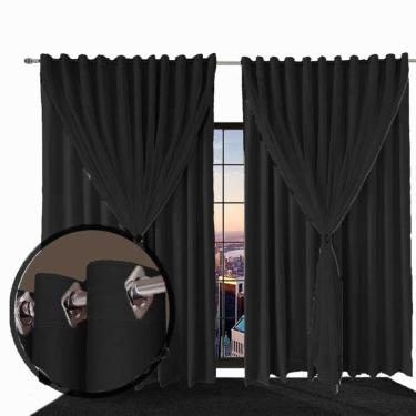 Imagem de cortina blackout corta luz 8,00 x 2,40 ilhos Ana  marrom