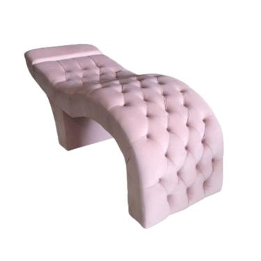 Imagem de Maca Estética Curva Estofada Capitonê Para Salão Sobrancelha Cílios Veludo Rsê Cl