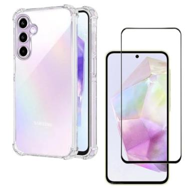 Imagem de Capa Capinha Anti Impacto + Película Premium 9D Cerâmica Compatível Com Samsung Galaxy A55 5G - (Hard Glass Store)