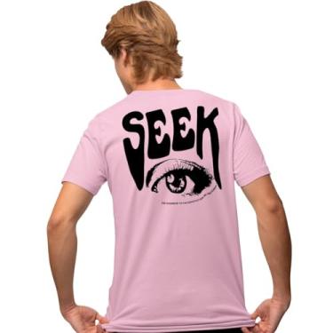 Imagem de Camisa Camiseta Genuine Grit Masculina Estampada Algodão 30.1 Seek - M - Rosa Bebe