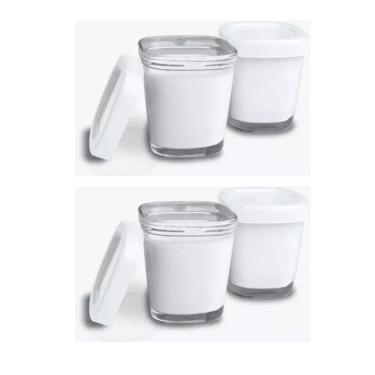 Imagem de Potes de Vidro Armazenamento Leite e Papinhas c/4 Branco Clingo