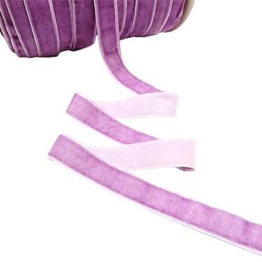 Imagem de Fita de veludo roxa de 50 metros, fita vintage para embrulho de presente, fitas para artesanato, ornamentos de tecido de veludo para decoração de árvore de Natal, guirlanda, guirlanda de flores, buquê