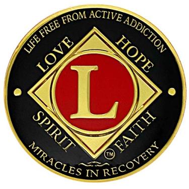 Imagem de Simply Minimal NA, moeda de 50 anos, medalhão narcóticos anônimos (vermelho NA moeda de 50 anos)