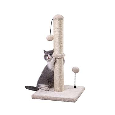 Imagem de MECOOL Poste para arranhar gatos premium básico arranhador sisal com bola de 55,88 cm para gatinhos ou gatos menores (55,88 cm para gatinho, bege)