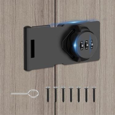 Imagem de Fechadura de gabinete, fechaduras de combinação de armário de 3 dígitos, fechadura de metal mecânica, fechaduras giratórias de ferrolho para portas pequenas, armários, armário, porta de celeiro,