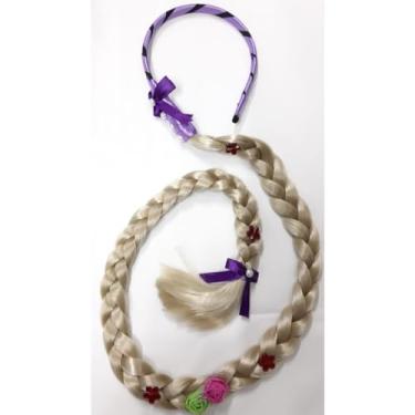 Imagem de Tiara Infantil Rapunzel de Trança Longa Cor Violeta