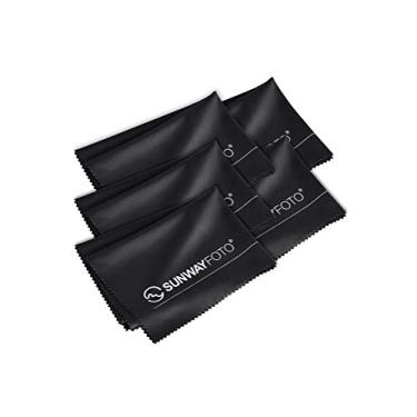 Imagem de 5 panos de limpeza de filtro de lente Sunwayfoto LC-01 40,6 cm x 30,5 cm preto algodão limpo Sunway