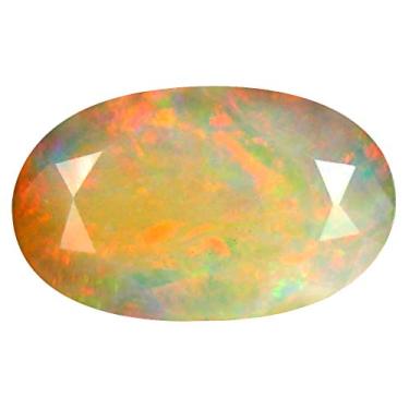 Imagem de 2,54 ct AAA+ Gem de qualidade corte oval (14 x 8 mm) opala arco-íris não aquecida genuína e extraída da pedra preciosa solta da Terra