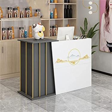 Imagem de Balcão de recepção Simples Moderno Supermercado Loja de conveniência Hotel Pequeno Bar Salão de beleza Loja de roupas Caixa Recepção Use em qualquer lugar, preto, 100x40x90cm