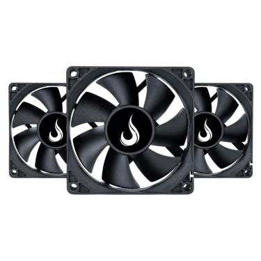 Imagem de Kit 3 Cooler Fan Rise Mode Black 80mm 12v Preto - RM-BK-02-FB