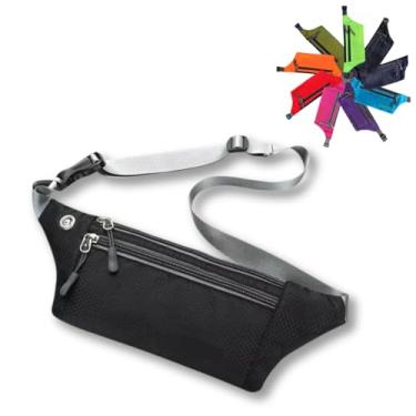 Imagem de Pochete esportiva doleira porta celulares para academia corrida passeio feminina masculina (Preto)