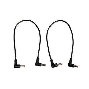Imagem de Pacote com 2 cabos de patch de 5,5 mm x 2,1 mm de potência DC de ângulo reto de 2,1 mm de cabo macho para macho