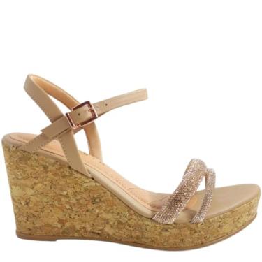 Imagem de Sandália Anabela Feminina com Strass Ramarim 2346201