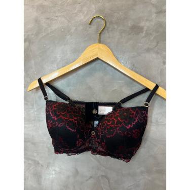 Imagem de Sutiã Preto com Vermelho de alta sustentação,delicado para o dia a dia, confortável Morena Rosa