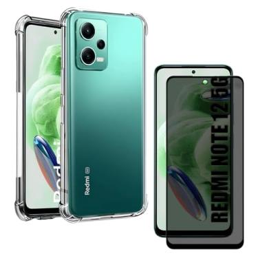 Imagem de Capa Capinha Anti Impacto + Película Privacidade 3D Para Redmi Note 12 Pro 4G Tela De 6,67 Polegadas - (Bluepink)