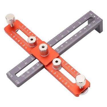 Imagem de Ajustável Gabinete Alça Modelo Ferramenta Gabinete Hardware Cavilhando Gabarito Gabinete Alça Modelo Ferramenta Cavilhando Gabarito para Colocação Precisa do Furo (Laranja Cinza)