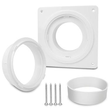Imagem de Placa de parede de ventilação para secadora, kit de conector de ventilação de secador inclui trava de torção de conexão e desconexão rápida, flange de conector de duto de secador de 10 cm, adequado