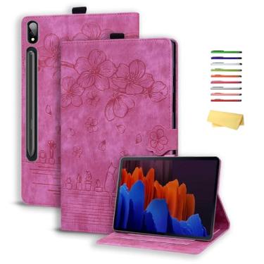Imagem de UUcovers Capa para tablet Samsung Galaxy Tab S7 FE 5G 2021/S8 Plus 2022/S7 Plus 2020 de 12,4 polegadas com suporte/suporte para caneta S/bolsos [hibernar/despertar automático] Capa para Tab S7