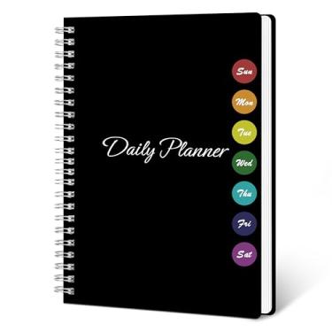 Imagem de Organizador planejador semanal com horários por hora, lista de tarefas, agenda diária para escritório e organizador pessoal com plano de refeições, entrada de água, monitor de humor, diário de saúde -