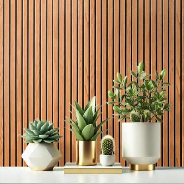 Imagem de Papel de Parede Adesivo Lavável Envelopamento Antimanchas 5 metros (Madeira Ripado)