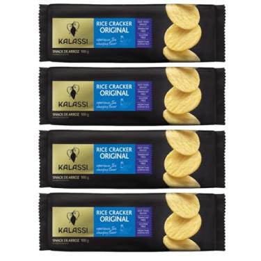 Imagem de Kit 4 Biscoito Snack De Arroz Kalassi Sabor Original 100 Gr