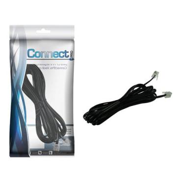 Imagem de Cabo Telefone Liso 5 Metros Blindado Antirruído - Preto - CONNECT PRO,