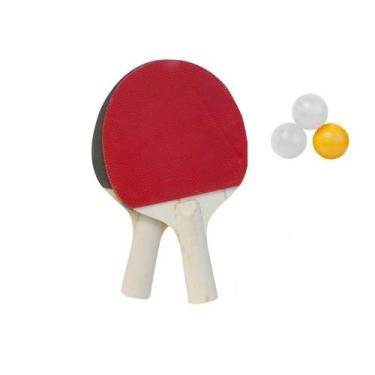 Imagem de Raquetes Tênis De Mesa Ping Pong 2 Raquetes 3 Bolinhas - Wellmix