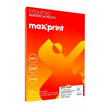Imagem de Etiqueta Maxprint A4 355 100g 31,0 X 63,5 Max 27 Etiqueta Fl