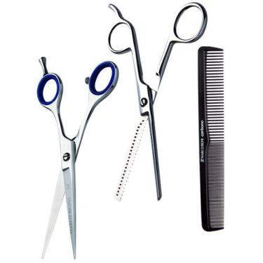 Imagem de Combo tesouras profissionais laser 5.5" e  desfiadeira 6" - MARCO BONI