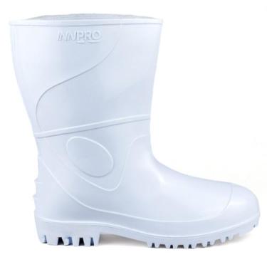 Imagem de Bota Limpeza Galocha Cano Alto Longo Resistente Branca Antiderrapante 