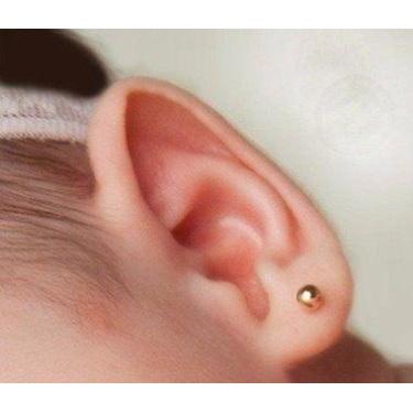 Imagem de Pulseira E Brinco Bola Recém Nascido Joia Ouro 18k - DR Joias