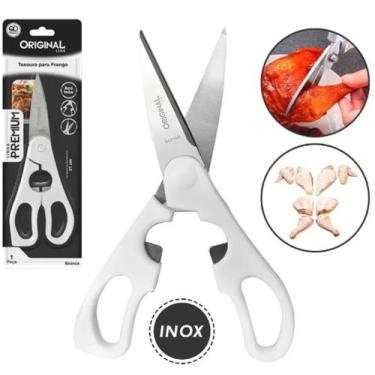 Imagem de Tesoura Para Frango Aves Carnes Cortar Premium Inox 21cm - Original