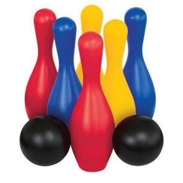 Imagem de Boliche Infantil Mini Criança Com 6 Pinos E 2 Bolas Plástico - Sem Mar