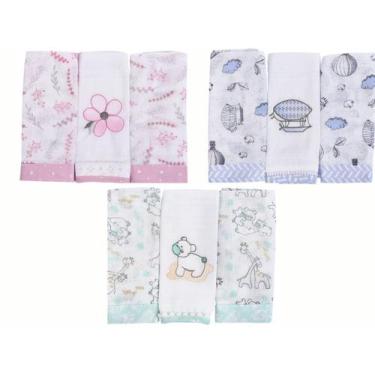 Imagem de Paninho De Boca Fralda Enxoval Bebe Minasrey Kit 3 Unidades  100% Algo