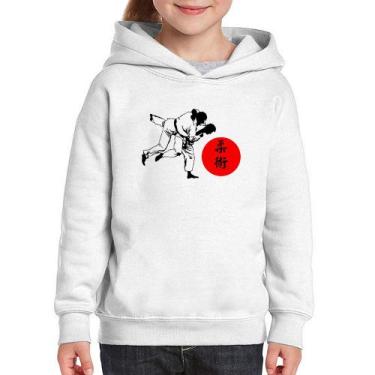 Imagem de Moletom Infantil Jiu Jitsu Judô Artes Marciais - Foca na Moda, Branco,