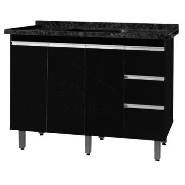 Imagem de Gabinete Para Pia de 1.20 Metro balcão 100% MDF com Puxador em Alumíni