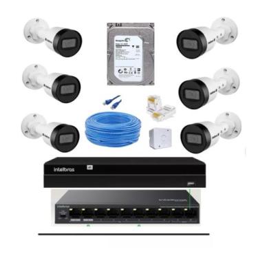 Imagem de Kit 6 Câmeras Ip Vipc 1230b Gravador Nvr 1408 Intelbras 