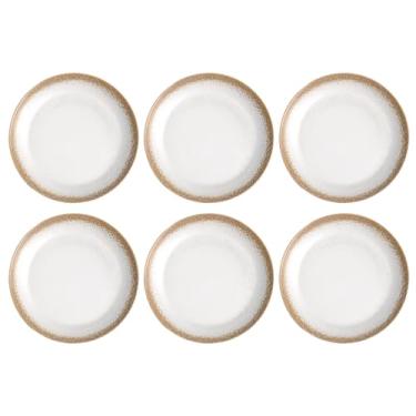 Imagem de Abode Homewares TarHong Carmel Prato de jantar reativo, 26,7 cm, mistura de material de fusão patenteada (pó e melamina), interno/externo, conjunto de 6