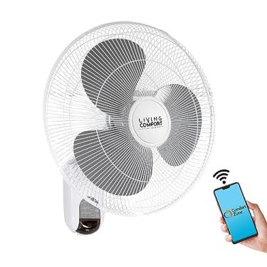 Imagem de Comfort Zone Living Comfort 16" WiFi 3 velocidades, ventilador de montagem na parede, temporizador e inclinação ajustável, compatível com iOS/Android/Alexa/Google Assistant