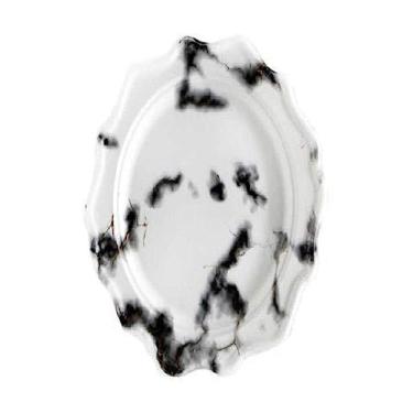 Imagem de Pratos de jantar festivos - 26 cm | Mármore branco | Pacote com 24