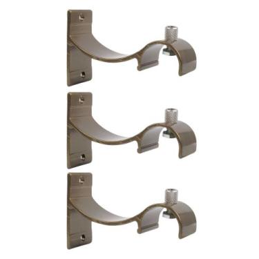 Imagem de KIT 3 Suportes Para Varão Wave Alumínio Perfil Invertido 19mm - DECOR 