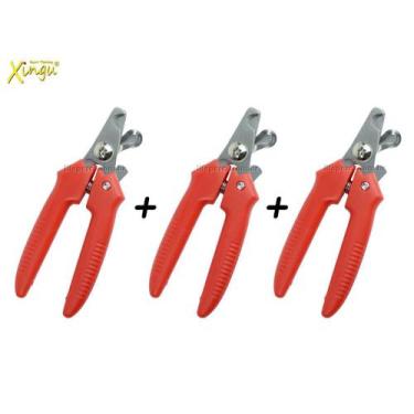 Imagem de Kit 3 Alicates de Unha cabo Vermelho Xingu XV2883 Pequeno com Trava Pa
