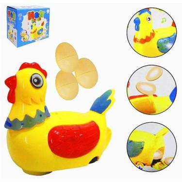 Imagem de Brinquedo Eletrônico Infantil Galinha Divertida Bota Ovos Com Som e Lu
