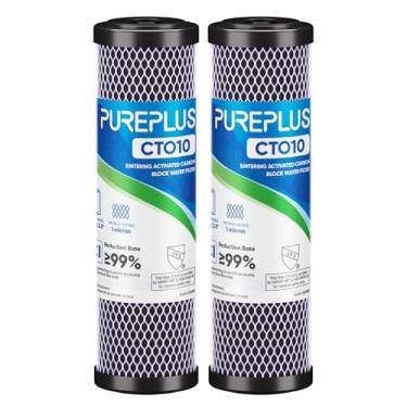 Imagem de Cartucho de substituição de filtro de água de carbono CTO para toda a casa 1 mícron 2,5" x 10" para sistema de filtro de água de bancada, Dupont WFPFC8002, WFPFC9001, FXWTC, SCWH-5, WHEF-WHWC, WHCF-WHWC, AMZN-SCWH-5, pacote com 2