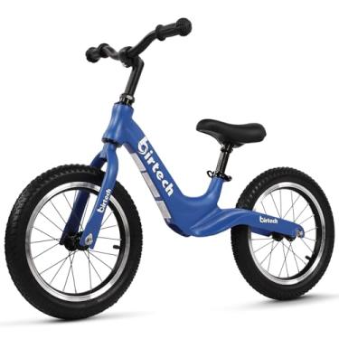 Imagem de Bicicleta de equilíbrio infantil de 35,5 cm para meninos e meninas de 3,4,5, 6 anos, pneus pneumáticos com estrutura de liga de magnésio, leve sem pedal, bicicleta de treinamento infantil (azul)